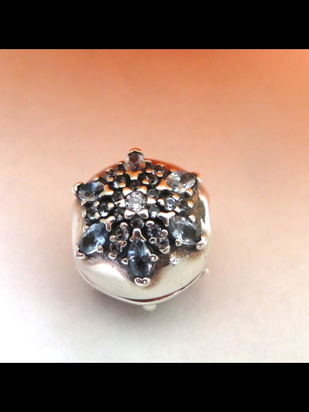 Pandora Snowflake Clip Charm With Blue Crystals And White Cubic Zirconia